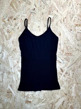 Real Underwear Camisole Tank Top Womens Medium Black Seamless Spaghetti Strap